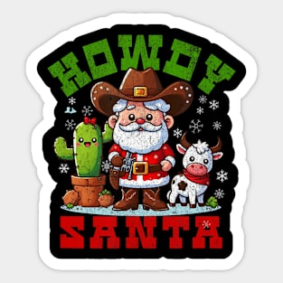 Cute Howdy Santa Western Christmas Winter Women Kids Mom Sticker